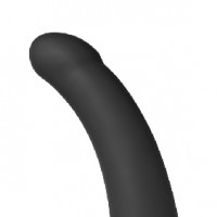 Dildo 3 pc Set for Strap-On Curved Silicone Black